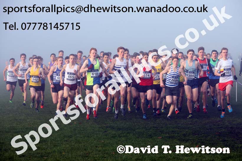 Mens under-17s, European Cross Country Trials, Sefton Park, Liverpool. Photo: David T. Hewitson/Sports for All Pics